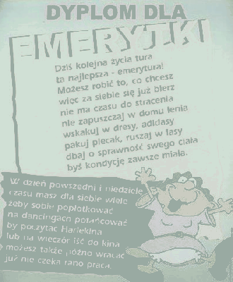 Dyplom z pięknymi życzeniami dla emerytki